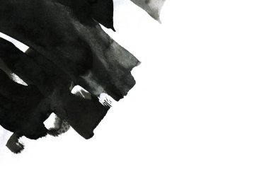 Soyut mürekkep arkaplanı. Mermer tarzı. Beyaz kağıda siyah boya dokusu. Ağ ve oyun tasarımı için duvar kağıdı. Grunge çamur sanatı. Kalem suyunun makro resmi. Koyu Smear