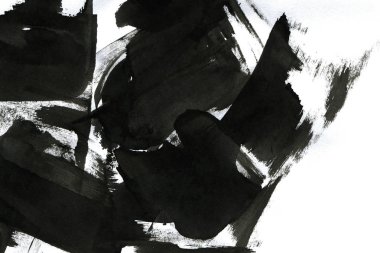 Soyut mürekkep arkaplanı. Mermer tarzı. Beyaz kağıda siyah boya dokusu. Ağ ve oyun tasarımı için duvar kağıdı. Grunge çamur sanatı. Kalem suyunun makro resmi. Koyu Smear