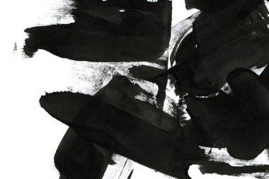 Soyut mürekkep arkaplanı. Mermer tarzı. Beyaz kağıda siyah boya dokusu. Ağ ve oyun tasarımı için duvar kağıdı. Grunge çamur sanatı. Kalem suyunun makro resmi. Koyu Smear