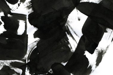 Soyut mürekkep arkaplanı. Mermer tarzı. Beyaz kağıda siyah boya dokusu. Ağ ve oyun tasarımı için duvar kağıdı. Grunge çamur sanatı. Kalem suyunun makro resmi. Koyu Smear