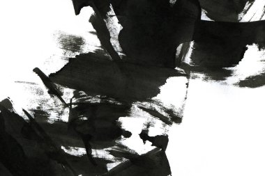 Soyut mürekkep arkaplanı. Mermer tarzı. Beyaz kağıda siyah boya dokusu. Ağ ve oyun tasarımı için duvar kağıdı. Grunge çamur sanatı. Kalem suyunun makro resmi. Koyu Smear