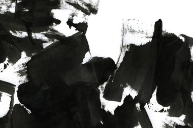 Soyut mürekkep arkaplanı. Mermer tarzı. Beyaz kağıda siyah boya dokusu. Ağ ve oyun tasarımı için duvar kağıdı. Grunge çamur sanatı. Kalem suyunun makro resmi. Koyu Smear