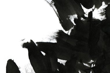 Soyut mürekkep arkaplanı. Mermer tarzı. Beyaz kağıda siyah boya dokusu. Ağ ve oyun tasarımı için duvar kağıdı. Grunge çamur sanatı. Kalem suyunun makro resmi. Koyu Smear