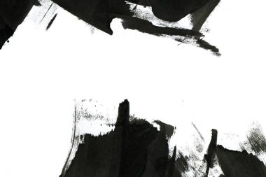 Soyut mürekkep arkaplanı. Mermer tarzı. Beyaz kağıda siyah boya dokusu. Ağ ve oyun tasarımı için duvar kağıdı. Grunge çamur sanatı. Kalem suyunun makro resmi. Koyu Smear