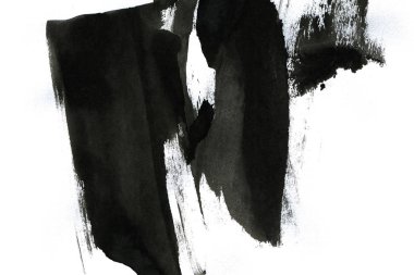 Soyut mürekkep arkaplanı. Mermer tarzı. Beyaz kağıda siyah boya dokusu. Ağ ve oyun tasarımı için duvar kağıdı. Grunge çamur sanatı. Kalem suyunun makro resmi. Koyu Smear