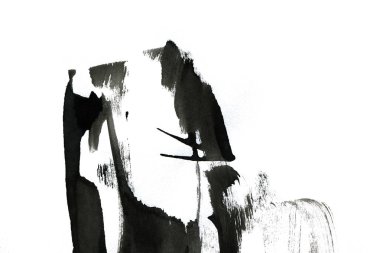 Soyut mürekkep arkaplanı. Mermer tarzı. Beyaz kağıda siyah boya dokusu. Ağ ve oyun tasarımı için duvar kağıdı. Grunge çamur sanatı. Kalem suyunun makro resmi. Koyu Smear