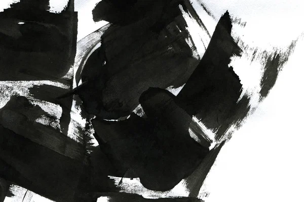 Soyut mürekkep arkaplanı. Mermer tarzı. Beyaz kağıda siyah boya dokusu. Ağ ve oyun tasarımı için duvar kağıdı. Grunge çamur sanatı. Kalem suyunun makro resmi. Koyu Smear