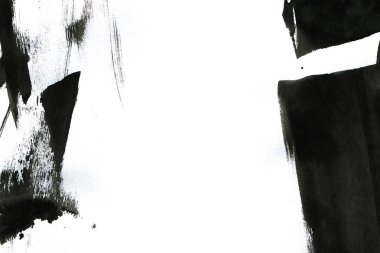 Soyut mürekkep arkaplanı. Mermer tarzı. Beyaz kağıda siyah boya dokusu. Ağ ve oyun tasarımı için duvar kağıdı. Grunge çamur sanatı. Kalem suyunun makro resmi. Koyu Smear