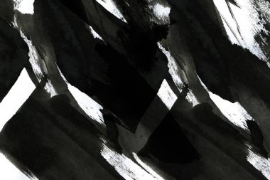 Soyut mürekkep arkaplanı. Mermer tarzı. Beyaz kağıda siyah boya dokusu. Ağ ve oyun tasarımı için duvar kağıdı. Grunge çamur sanatı. Kalem suyunun makro resmi. Koyu Smear