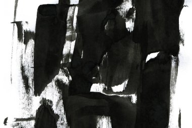 Soyut mürekkep arkaplanı. Mermer tarzı. Beyaz kağıda siyah boya dokusu. Ağ ve oyun tasarımı için duvar kağıdı. Grunge çamur sanatı. Kalem suyunun makro resmi. Koyu Smear