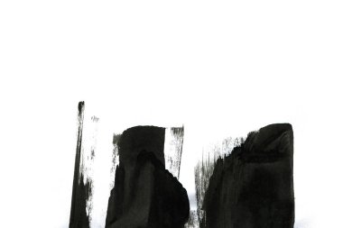 Soyut mürekkep arkaplanı. Mermer tarzı. Beyaz kağıda siyah boya dokusu. Ağ ve oyun tasarımı için duvar kağıdı. Grunge çamur sanatı. Kalem suyunun makro resmi. Koyu Smear