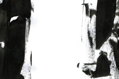 Soyut mürekkep arkaplanı. Mermer tarzı. Beyaz kağıda siyah boya dokusu. Ağ ve oyun tasarımı için duvar kağıdı. Grunge çamur sanatı. Kalem suyunun makro resmi. Koyu Smear