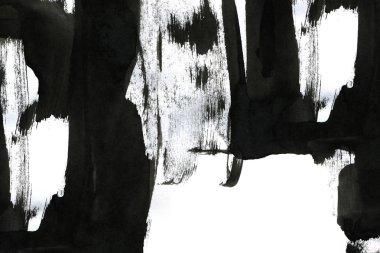 Soyut mürekkep arkaplanı. Mermer tarzı. Beyaz kağıda siyah boya dokusu. Ağ ve oyun tasarımı için duvar kağıdı. Grunge çamur sanatı. Kalem suyunun makro resmi. Koyu Smear