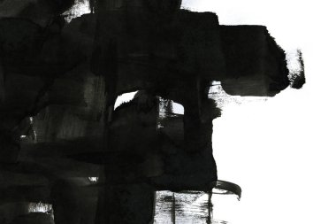 Soyut mürekkep arkaplanı. Mermer tarzı. Beyaz kağıda siyah boya dokusu. Ağ ve oyun tasarımı için duvar kağıdı. Grunge çamur sanatı. Kalem suyunun makro resmi. Koyu Smear