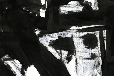 Soyut mürekkep arkaplanı. Mermer tarzı. Beyaz kağıda siyah boya dokusu. Ağ ve oyun tasarımı için duvar kağıdı. Grunge çamur sanatı. Kalem suyunun makro resmi. Koyu Smear