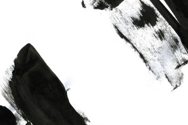 Soyut mürekkep arkaplanı. Mermer tarzı. Beyaz kağıda siyah boya dokusu. Ağ ve oyun tasarımı için duvar kağıdı. Grunge çamur sanatı. Kalem suyunun makro resmi. Koyu Smear