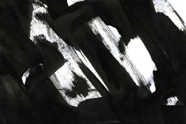 Soyut mürekkep arkaplanı. Mermer tarzı. Beyaz kağıda siyah boya dokusu. Ağ ve oyun tasarımı için duvar kağıdı. Grunge çamur sanatı. Kalem suyunun makro resmi. Koyu Smear