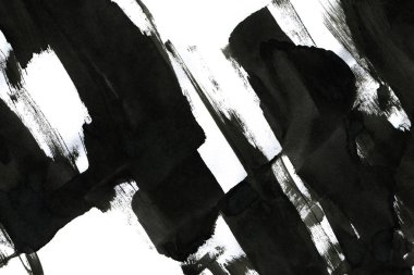 Soyut mürekkep arkaplanı. Mermer tarzı. Beyaz kağıda siyah boya dokusu. Ağ ve oyun tasarımı için duvar kağıdı. Grunge çamur sanatı. Kalem suyunun makro resmi. Koyu Smear