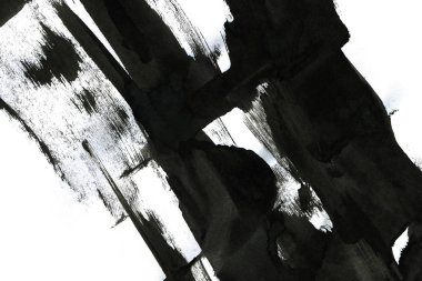 Soyut mürekkep arkaplanı. Mermer tarzı. Beyaz kağıda siyah boya dokusu. Ağ ve oyun tasarımı için duvar kağıdı. Grunge çamur sanatı. Kalem suyunun makro resmi. Koyu Smear