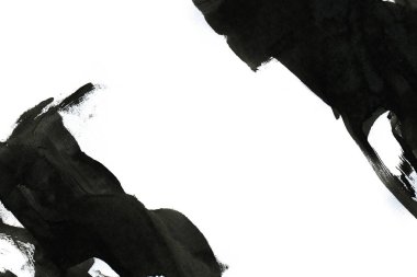 Soyut mürekkep arkaplanı. Mermer tarzı. Beyaz kağıda siyah boya dokusu. Ağ ve oyun tasarımı için duvar kağıdı. Grunge çamur sanatı. Kalem suyunun makro resmi. Koyu Smear