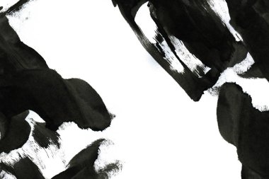 Soyut mürekkep arkaplanı. Mermer tarzı. Beyaz kağıda siyah boya dokusu. Ağ ve oyun tasarımı için duvar kağıdı. Grunge çamur sanatı. Kalem suyunun makro resmi. Koyu Smear