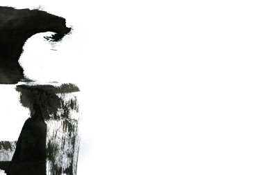 Soyut mürekkep arkaplanı. Mermer tarzı. Beyaz kağıda siyah boya dokusu. Ağ ve oyun tasarımı için duvar kağıdı. Grunge çamur sanatı. Kalem suyunun makro resmi. Koyu Smear