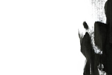 Soyut mürekkep arkaplanı. Mermer tarzı. Beyaz kağıda siyah boya dokusu. Ağ ve oyun tasarımı için duvar kağıdı. Grunge çamur sanatı. Kalem suyunun makro resmi. Koyu Smear