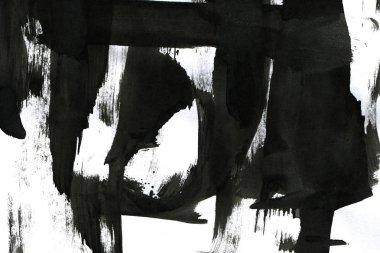 Soyut mürekkep arkaplanı. Mermer tarzı. Beyaz kağıda siyah boya dokusu. Ağ ve oyun tasarımı için duvar kağıdı. Grunge çamur sanatı. Kalem suyunun makro resmi. Koyu Smear