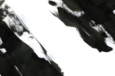 Soyut mürekkep arkaplanı. Mermer tarzı. Beyaz kağıda siyah boya dokusu. Ağ ve oyun tasarımı için duvar kağıdı. Grunge çamur sanatı. Kalem suyunun makro resmi. Koyu Smear