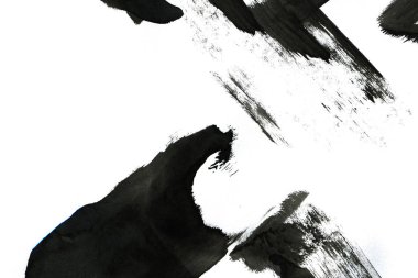 Soyut mürekkep arkaplanı. Mermer tarzı. Beyaz kağıda siyah boya dokusu. Ağ ve oyun tasarımı için duvar kağıdı. Grunge çamur sanatı. Kalem suyunun makro resmi. Koyu Smear