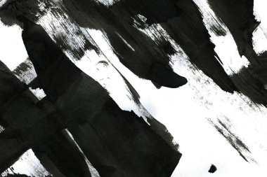 Soyut mürekkep arkaplanı. Mermer tarzı. Beyaz kağıda siyah boya dokusu. Ağ ve oyun tasarımı için duvar kağıdı. Grunge çamur sanatı. Kalem suyunun makro resmi. Koyu Smear