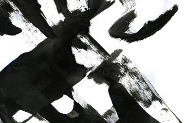 Soyut mürekkep arkaplanı. Mermer tarzı. Beyaz kağıda siyah boya dokusu. Ağ ve oyun tasarımı için duvar kağıdı. Grunge çamur sanatı. Kalem suyunun makro resmi. Koyu Smear