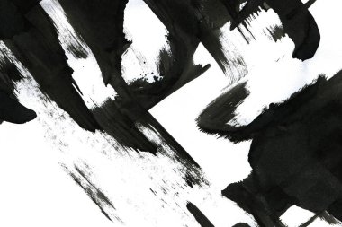 Soyut mürekkep arkaplanı. Mermer tarzı. Beyaz kağıda siyah boya dokusu. Ağ ve oyun tasarımı için duvar kağıdı. Grunge çamur sanatı. Kalem suyunun makro resmi. Koyu Smear