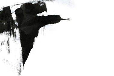 Soyut mürekkep arkaplanı. Mermer tarzı. Beyaz kağıda siyah boya dokusu. Ağ ve oyun tasarımı için duvar kağıdı. Grunge çamur sanatı. Kalem suyunun makro resmi. Koyu Smear