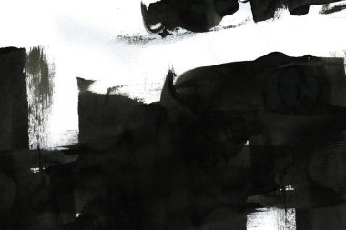 Soyut mürekkep arkaplanı. Mermer tarzı. Beyaz kağıda siyah boya dokusu. Ağ ve oyun tasarımı için duvar kağıdı. Grunge çamur sanatı. Kalem suyunun makro resmi. Koyu Smear