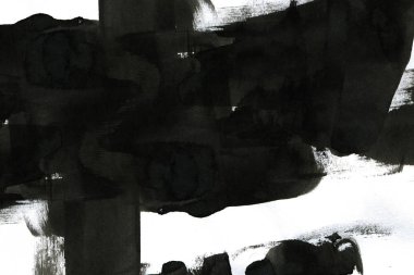 Soyut mürekkep arkaplanı. Mermer tarzı. Beyaz kağıda siyah boya dokusu. Ağ ve oyun tasarımı için duvar kağıdı. Grunge çamur sanatı. Kalem suyunun makro resmi. Koyu Smear