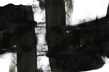 Soyut mürekkep arkaplanı. Mermer tarzı. Beyaz kağıda siyah boya dokusu. Ağ ve oyun tasarımı için duvar kağıdı. Grunge çamur sanatı. Kalem suyunun makro resmi. Koyu Smear