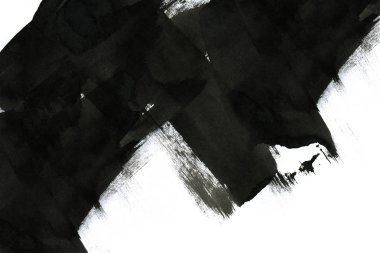 Soyut mürekkep arkaplanı. Mermer tarzı. Beyaz kağıda siyah boya dokusu. Ağ ve oyun tasarımı için duvar kağıdı. Grunge çamur sanatı. Kalem suyunun makro resmi. Koyu Smear