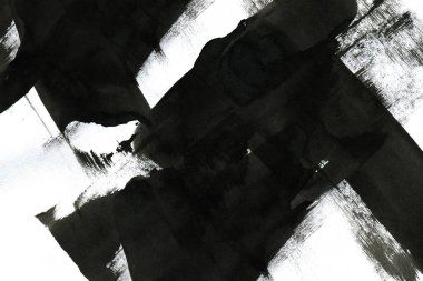 Soyut mürekkep arkaplanı. Mermer tarzı. Beyaz kağıda siyah boya dokusu. Ağ ve oyun tasarımı için duvar kağıdı. Grunge çamur sanatı. Kalem suyunun makro resmi. Koyu Smear