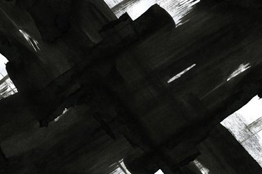 Soyut mürekkep arkaplanı. Mermer tarzı. Beyaz kağıda siyah boya dokusu. Ağ ve oyun tasarımı için duvar kağıdı. Grunge çamur sanatı. Kalem suyunun makro resmi. Koyu Smear