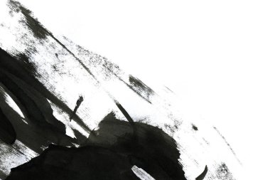 Soyut mürekkep arkaplanı. Mermer tarzı. Beyaz kağıda siyah boya dokusu. Ağ ve oyun tasarımı için duvar kağıdı. Grunge çamur sanatı. Kalem suyunun makro resmi. Koyu Smear