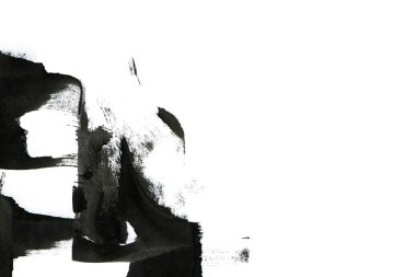 Soyut mürekkep arkaplanı. Mermer tarzı. Beyaz kağıda siyah boya dokusu. Ağ ve oyun tasarımı için duvar kağıdı. Grunge çamur sanatı. Kalem suyunun makro resmi. Koyu Smear