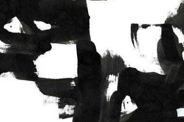 Soyut mürekkep arkaplanı. Mermer tarzı. Beyaz kağıda siyah boya dokusu. Ağ ve oyun tasarımı için duvar kağıdı. Grunge çamur sanatı. Kalem suyunun makro resmi. Koyu Smear