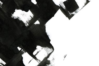 Soyut mürekkep arkaplanı. Mermer tarzı. Beyaz kağıda siyah boya dokusu. Ağ ve oyun tasarımı için duvar kağıdı. Grunge çamur sanatı. Kalem suyunun makro resmi. Koyu Smear