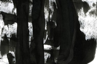 Soyut mürekkep arkaplanı. Mermer tarzı. Beyaz kağıda siyah boya dokusu. Ağ ve oyun tasarımı için duvar kağıdı. Grunge çamur sanatı. Kalem suyunun makro resmi. Koyu Smear