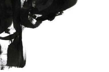 Soyut mürekkep arkaplanı. Mermer tarzı. Beyaz kağıda siyah boya dokusu. Ağ ve oyun tasarımı için duvar kağıdı. Grunge çamur sanatı. Kalem suyunun makro resmi. Koyu Smear