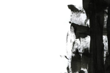 Soyut mürekkep arkaplanı. Mermer tarzı. Beyaz kağıda siyah boya dokusu. Ağ ve oyun tasarımı için duvar kağıdı. Grunge çamur sanatı. Kalem suyunun makro resmi. Koyu Smear