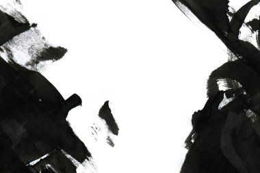 Soyut mürekkep arkaplanı. Mermer tarzı. Beyaz kağıda siyah boya dokusu. Ağ ve oyun tasarımı için duvar kağıdı. Grunge çamur sanatı. Kalem suyunun makro resmi. Koyu Smear