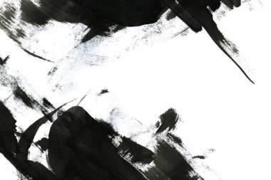 Soyut mürekkep arkaplanı. Mermer tarzı. Beyaz kağıda siyah boya dokusu. Ağ ve oyun tasarımı için duvar kağıdı. Grunge çamur sanatı. Kalem suyunun makro resmi. Koyu Smear