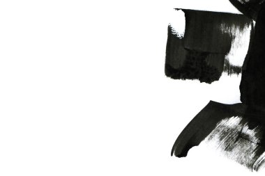 Soyut mürekkep arkaplanı. Mermer tarzı. Beyaz kağıda siyah boya dokusu. Ağ ve oyun tasarımı için duvar kağıdı. Grunge çamur sanatı. Kalem suyunun makro resmi. Koyu Smear